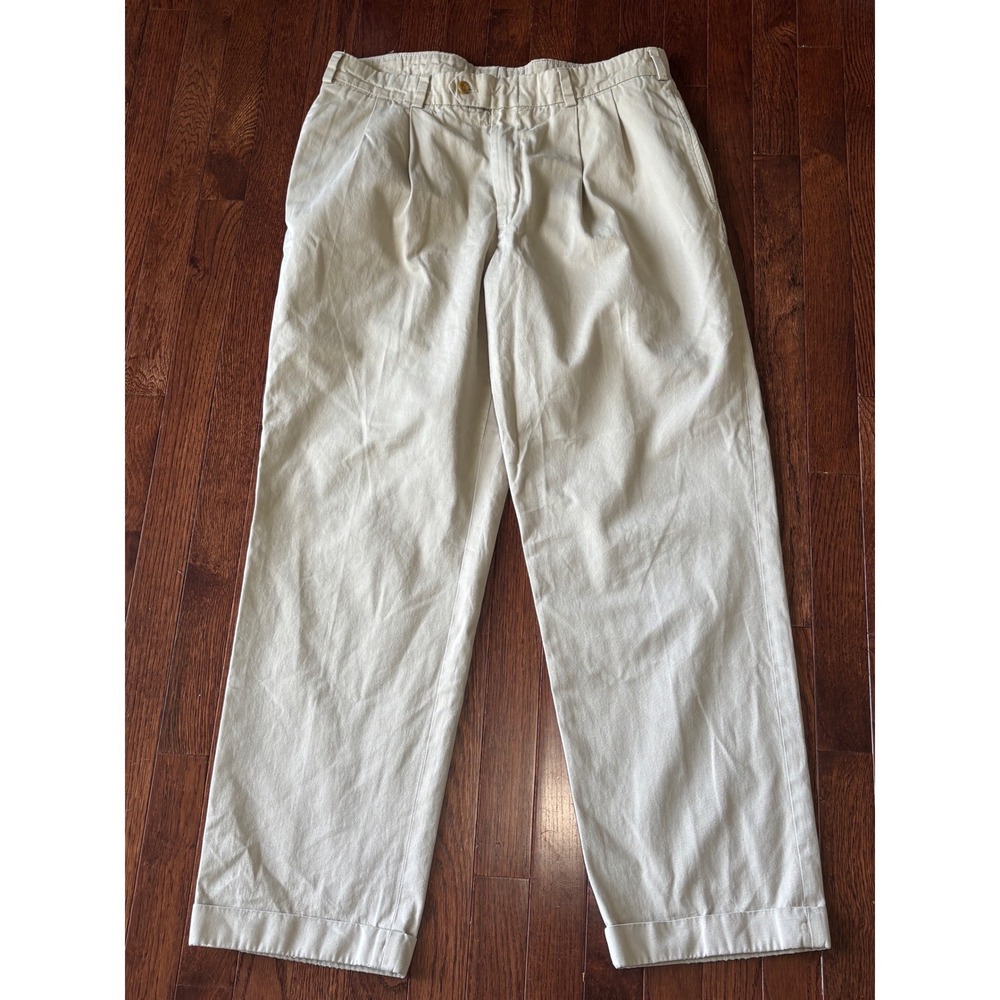 Bills Khakis M2 Pleated Chino Pants Mens 36 Stone Khaki Made in USA Cotton CDM2P